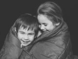 Grayscale Photography of Children Smiling