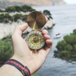 Person Holding Compass