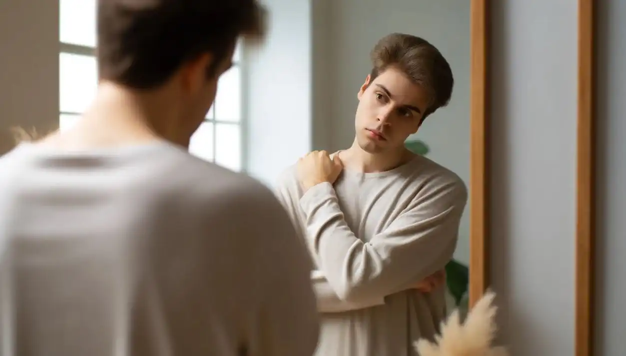 Person Posing In Front of the Mirror