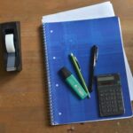 Office tools on wooden table