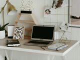 Laptop on Wooden Desk