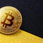 Close-up of a Bitcoin on a Black-Gold Background